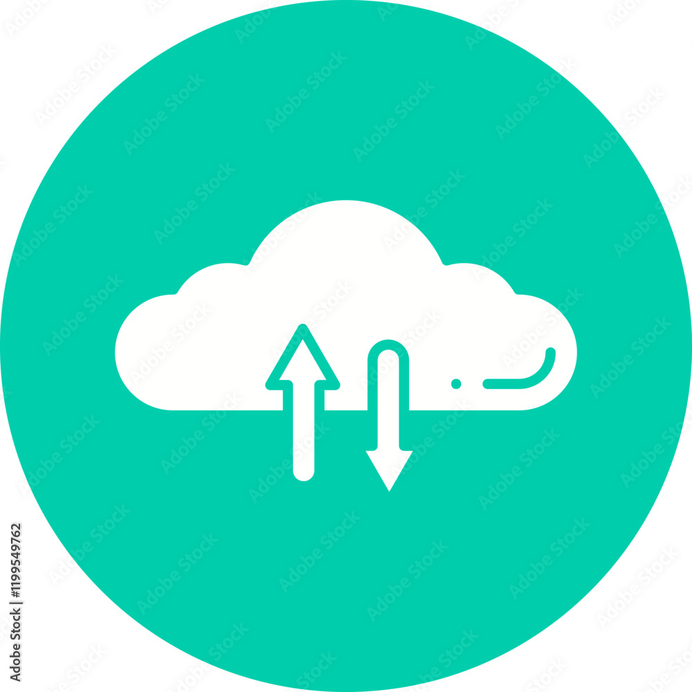 Cloud Data Exchange icon single vector illustration Cloud Data Exchange icon single vector illustration