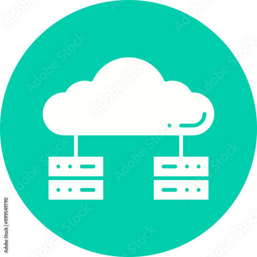 Cloud Data Distribution icon single vector illustration