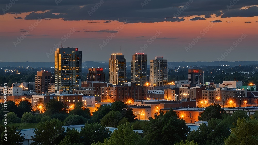 Obraz premium Kitchener, Ontario, Canada Downtown City Skyline