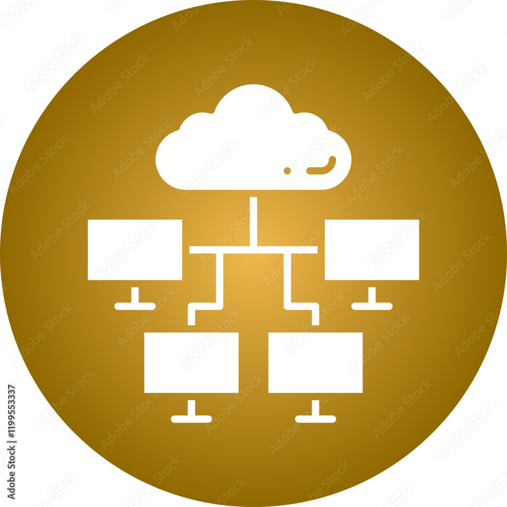 Cloud and Connected Computers icon single vector illustration Cloud and Connected Computers icon single vector illustration