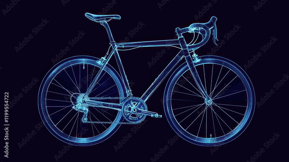 Fototapeta premium X-ray style road bicycle illustration.