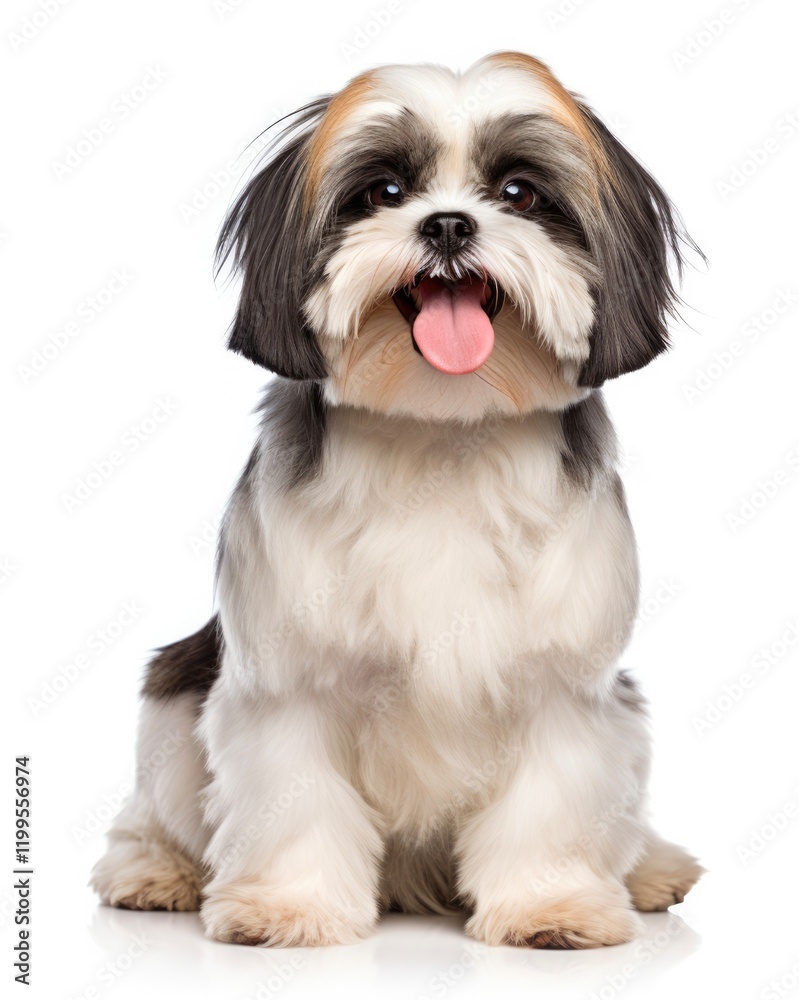Two-Year-Old Shih Tzu Sitting and Panting Isolated on White - The Perfect Pet for Any Animal Lover Two-Year-Old Shih Tzu Sitting and Panting Isolated on White - The Perfect Pet for Any Animal Lover