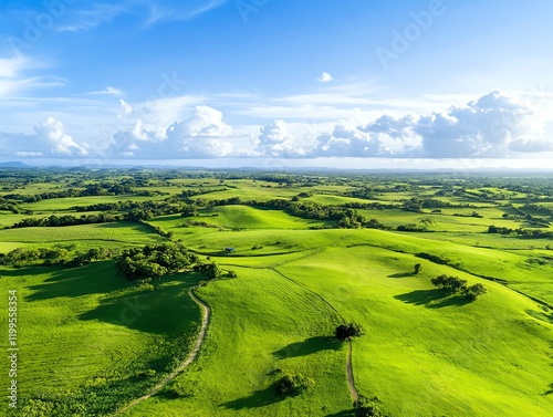 Farmstead surrounded by sprawling green landscapes, real estate and lifestyle investment opportunities in rural living photo