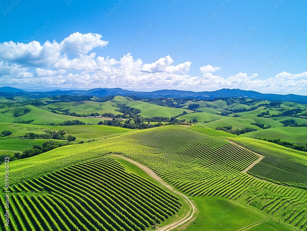 Rolling hills covered in vineyards, under a vibrant sky, luxury agricultural investment and winery business opportunities Rolling hills covered in vineyards, under a vibrant sky, luxury agricultural investment and winery business opportunities