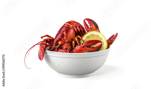 Fresh Boiled craw fish on a transparent background photo