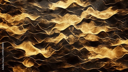 Abstract gold and black wavy texture background