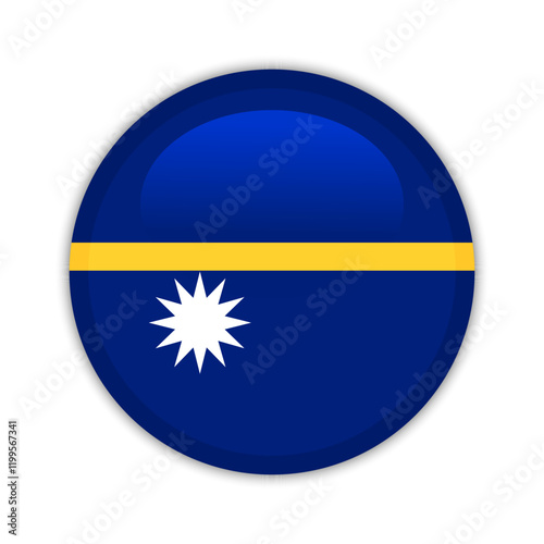Free Download Nauru national flag button. Nauru Republic round badge icon. Vector illustration - GFXLoad