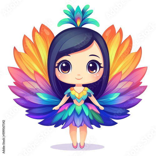 Colorful fantasy character design vibrant digital art whimsical style creative environment close-up view playful concept photo