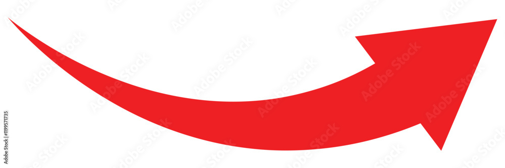 Red curved arrow icon Red curved arrow icon
