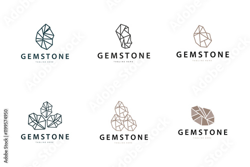 Gemstone Logo Stone Jewelry Vector Template Premium