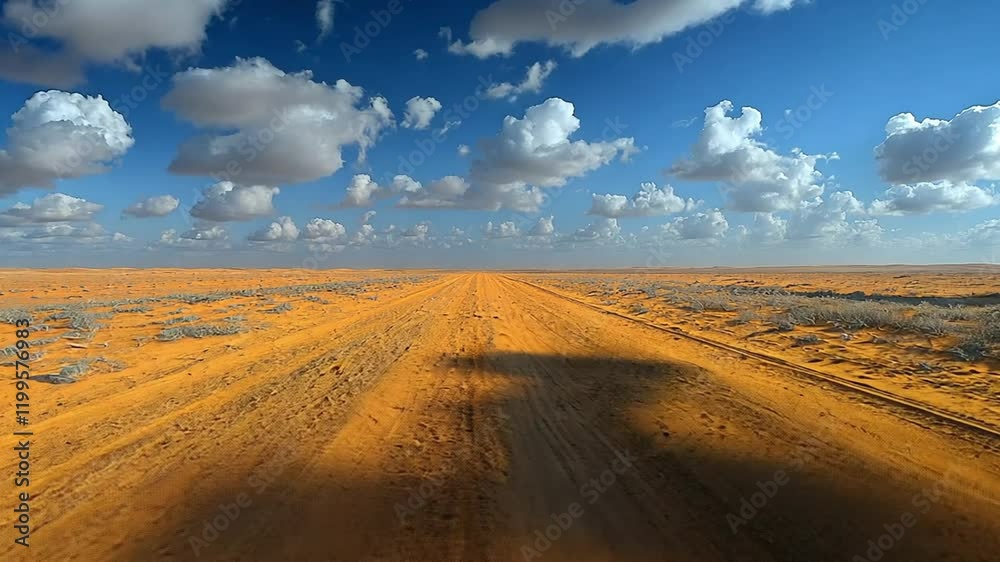 view of the barren field with a background of clouds and blue sky footage view of the barren field with a background of clouds and blue sky footage