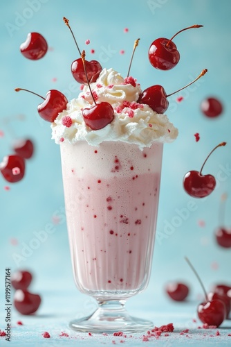 Wallpaper Mural Cherry Cocktail with Floating Cherries. Summer sweet drink. Torontodigital.ca