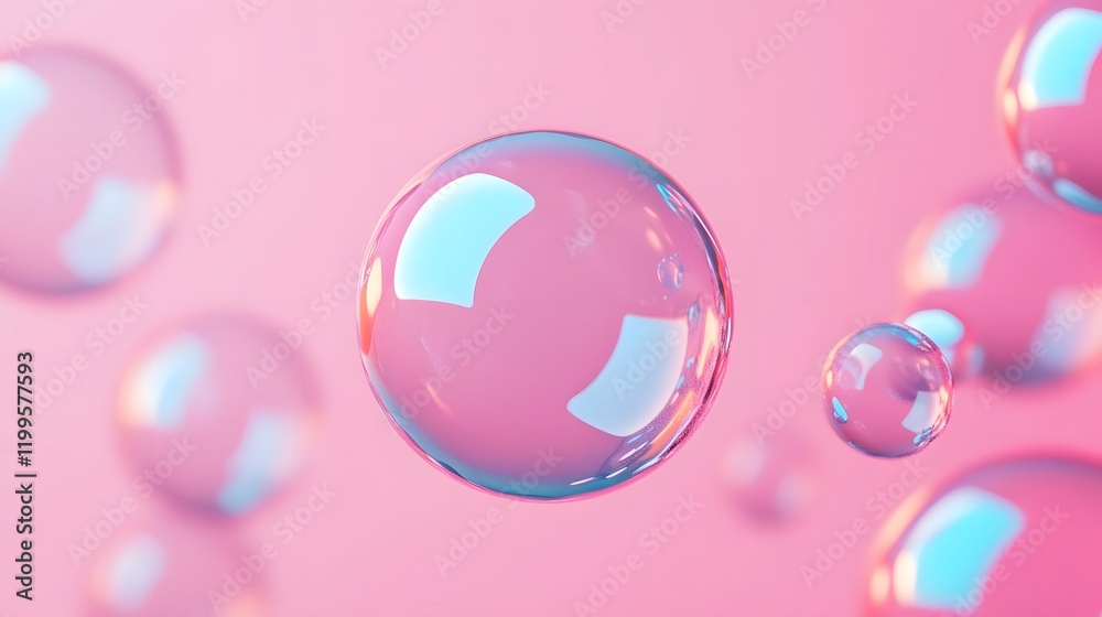 Iridescent Bubble with Pastel Shimmer - 3D Digital Iridescent Bubble with Pastel Shimmer - 3D Digital