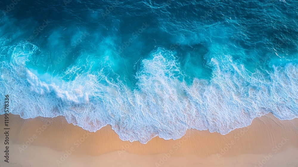 Serene Ocean Waves Washing Shoreline at Sunrise Serene Ocean Waves Washing Shoreline at Sunrise