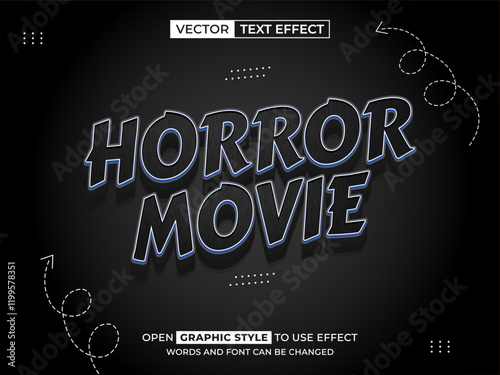 horror movie  editable text, font effect, 3d text for title