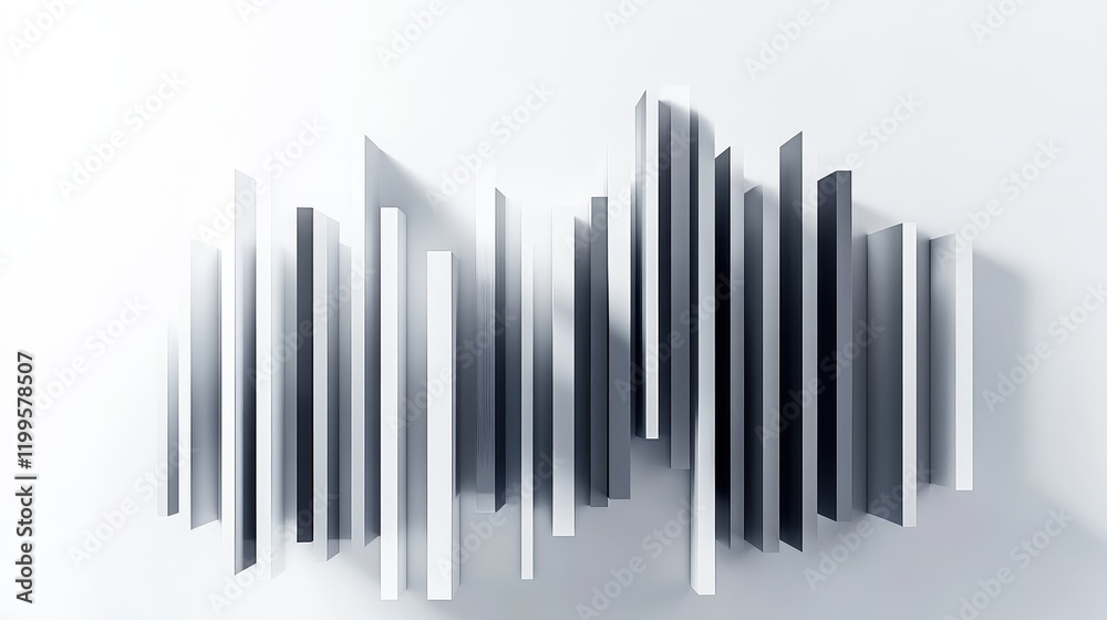 A bar chart with shadows, 3D effect, professional style, grey and white tones, isolated on white background. A bar chart with shadows, 3D effect, professional style, grey and white tones, isolated on white background.