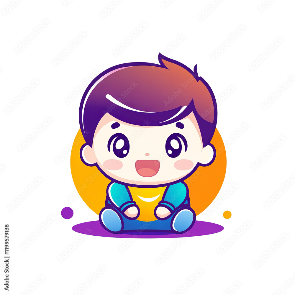 Cheerful cartoon child illustration digital art playful environment fun concept Cheerful cartoon child illustration digital art playful environment fun concept