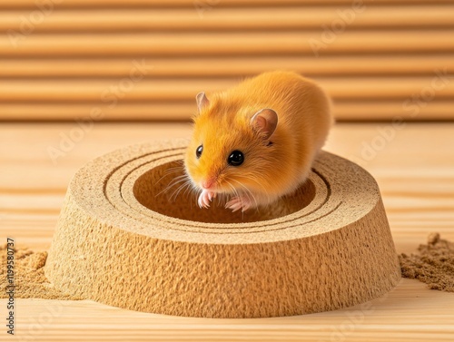 Hamster in a Maze A hamster navigating through a DIY cardboard maze photo