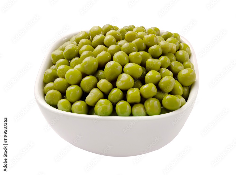 Marinated green peas in bowl isolated on white background. Marinated green peas in bowl isolated on white background.