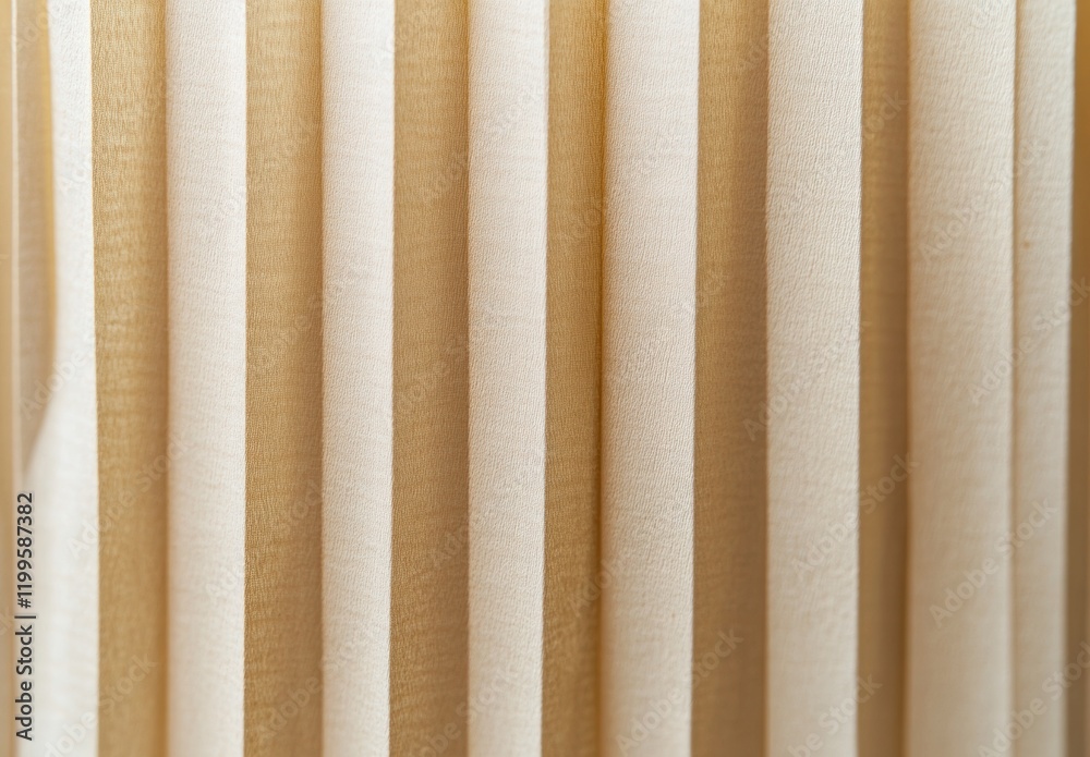 A long, narrow strip of white fabric with a pattern of stripes A long, narrow strip of white fabric with a pattern of stripes