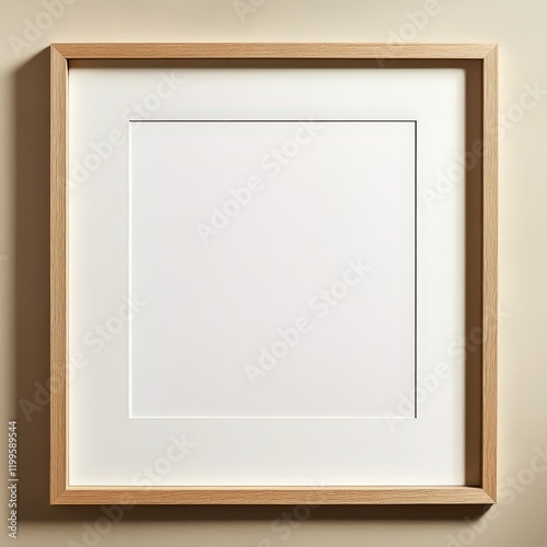 The aesthetics of a square frame in a neutral-toned interior.