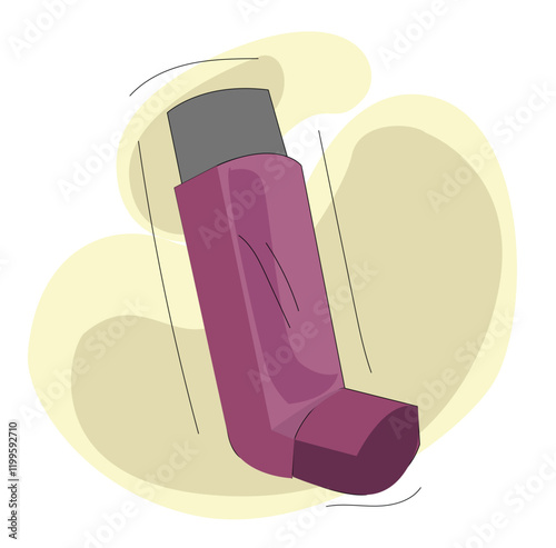Asthma inhaler., medicine health care sign, 
