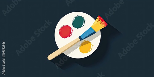 A simple and modern painter icon featuring a paintbrush and palette, representing an art studio or business.