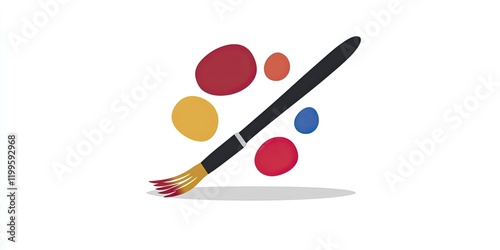 A simple and modern painter icon featuring a paintbrush and palette, representing an art studio or business.