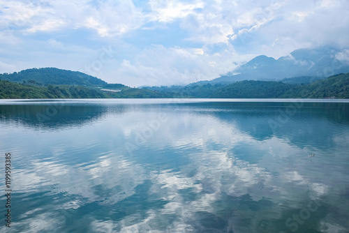 Bild auf Leinwand Beautiful view of Talang Lake, Solok Regency, West Sumatera, Indonesia