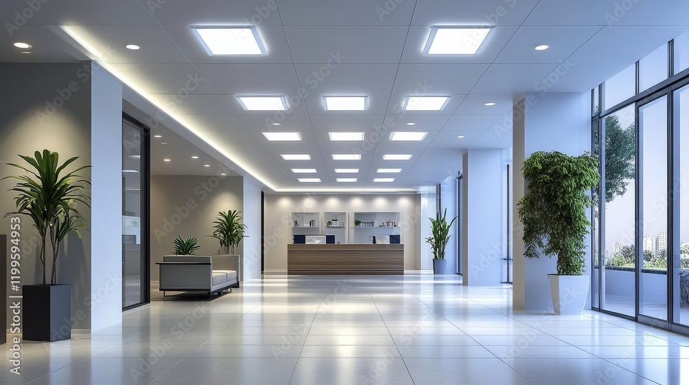 Sleek White Square LED Down Lights Enhance Office Interiors Sleek White Square LED Down Lights Enhance Office Interiors