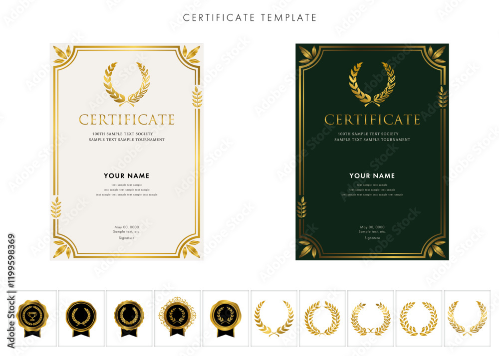 Naklejka premium 賞状２６１ certificate award 表彰状 celebration