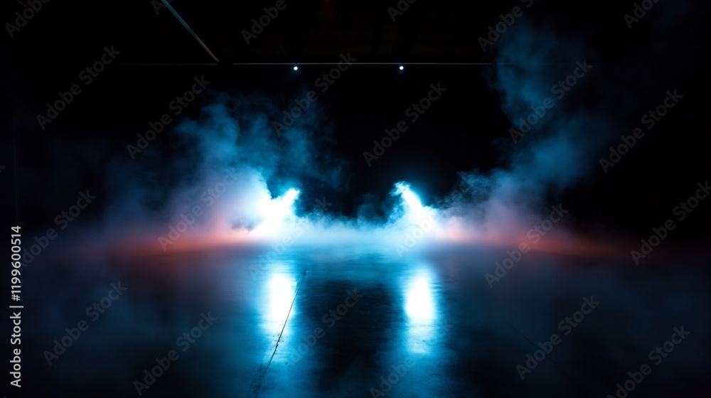 Obraz premium Enigmatic Blue and Orange Haze: A Mystical Nightscape