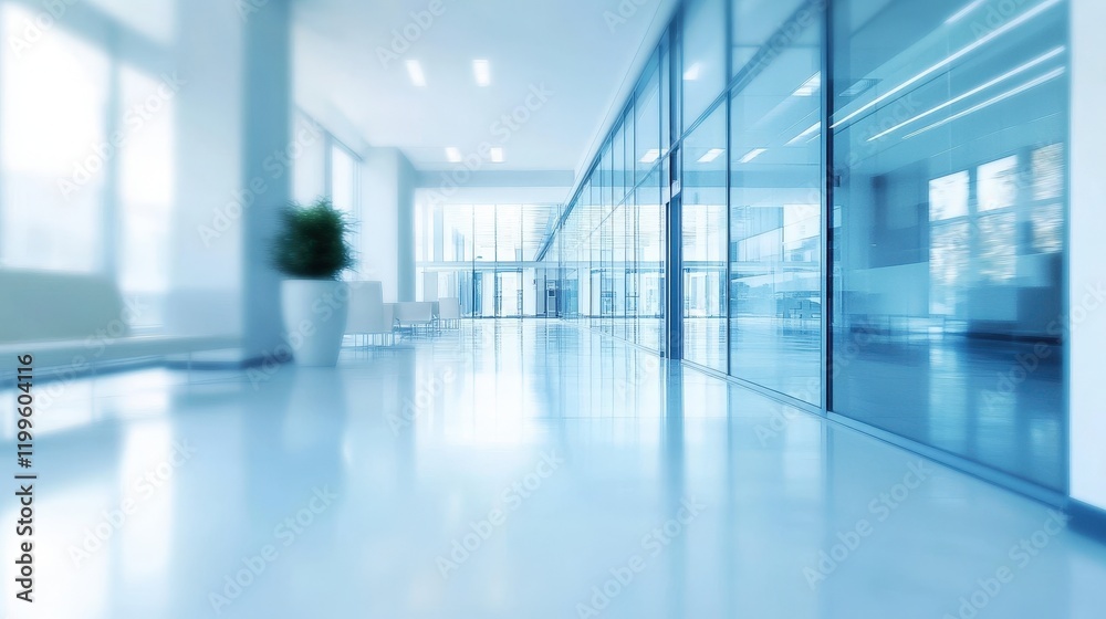 Obraz premium Elegant Glass Wall View in Hotel Lobby
