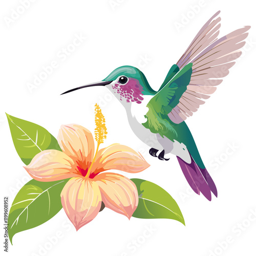 hummingbird and flower