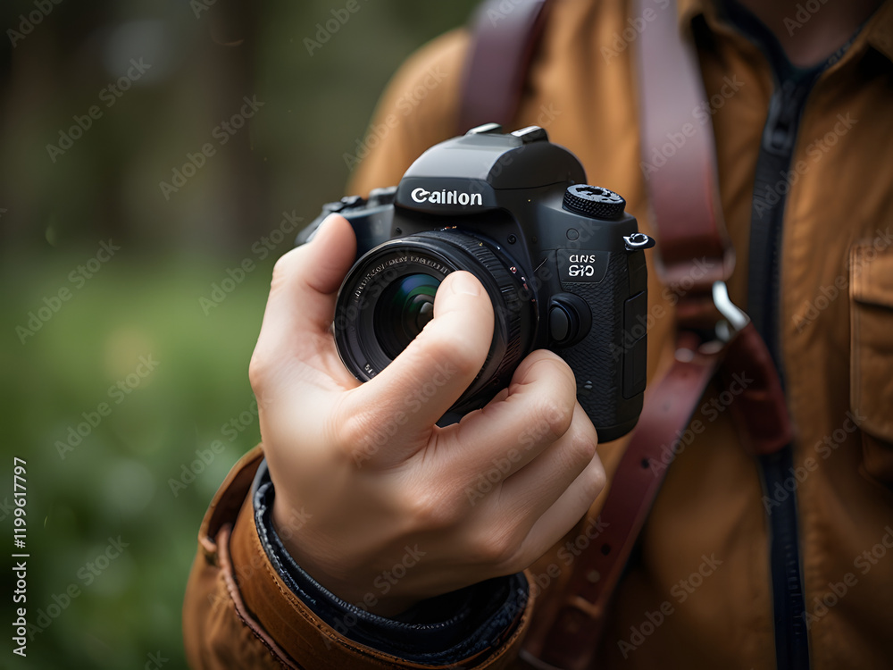 Fototapeta premium camera in hand