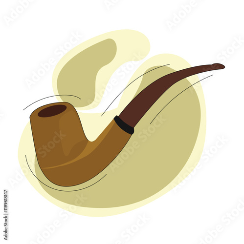 vintage smoking pipe,Wooden classic smoke pipe vector 