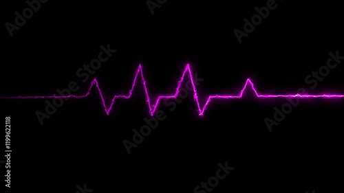 Neon Heartbeat Singh animation. Abstract neon heartbeat signal icon animation background .