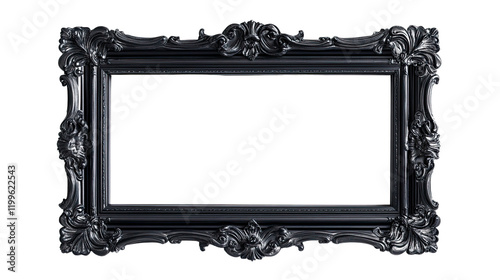 Ornate Black Picture Frame:  A timeless classic, this elegant black picture frame with intricate, ornate carvings adds a touch of sophistication and grandeur to any space.