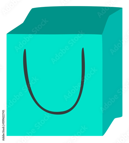 Shopping bag with descending handle. Version 4 flat vector. Black Friday shopping sale. Colored HD illustration SVG format vector graphic, editable 5 colors