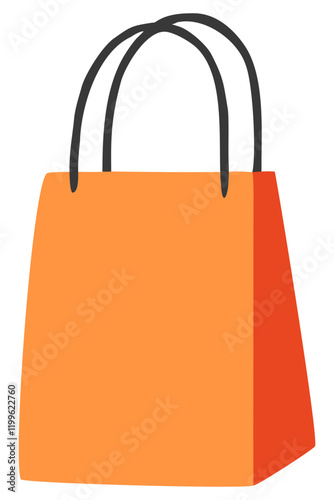 High shopping bag. Version 6 flat vector. Black Friday shopping sale. Colored HD illustration SVG format vector graphic, editable 5 colors