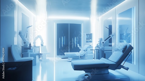 A Photograph of an Operating Room with Medical Equipment Ready for Surgery

 photo
