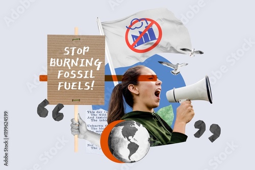 Stop burning fossil fuels, environmental protest remix