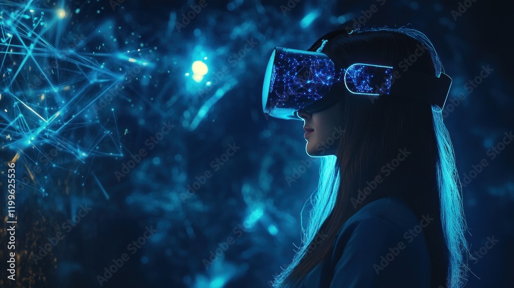 Fototapeta premium Woman in VR Headset