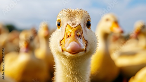 Duck farming for eggs and meat, emphasizing lowmaintenance smallscale livestock management photo