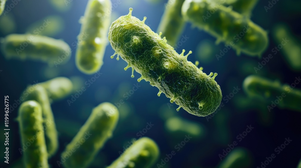 Microscopic View Of Rod Shaped Bacteria Cells Microscopic View Of Rod Shaped Bacteria Cells