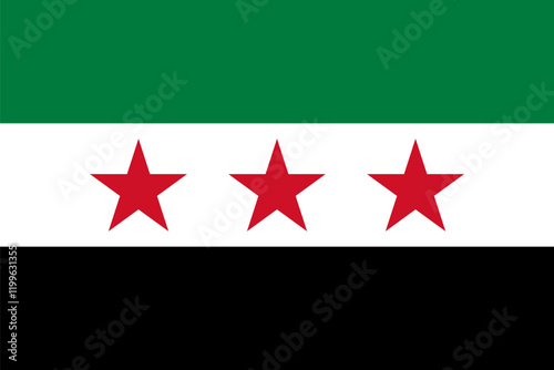 Flag of Syrian Opposition or Syrian Revolution. Flag of Syria.