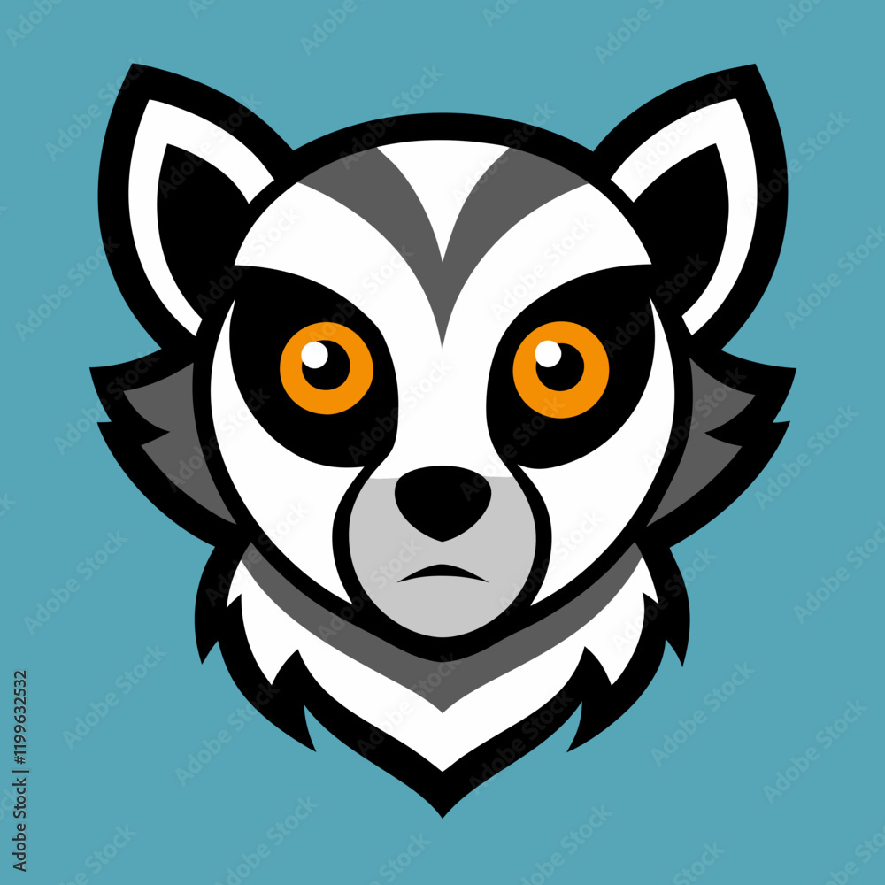 Fototapeta premium lemur head vector