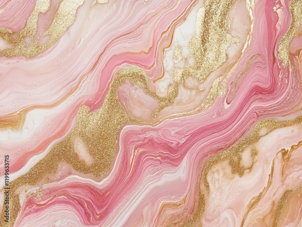 Obraz premium abstract fluid art background with swirling metallic colors, dynamic marbled texture, luxury aesthetic, high contrast