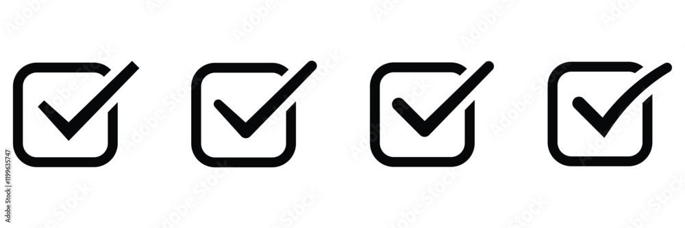 Checkmark icon set Checkmark icon set