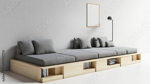 Modern Platform Daybed With Integrated Storage And Frame photo